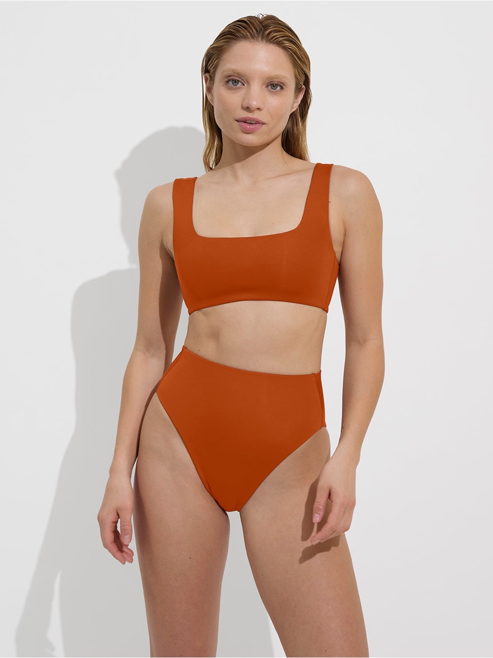 Left On Friday Streamline Swim Top in Bronze Size XS